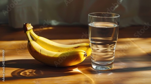 A banana and a glass of water