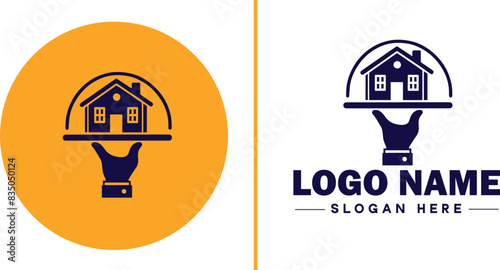 Auction house icon Auction gallery Auction center Auction mart flat logo sign symbol editable vector
