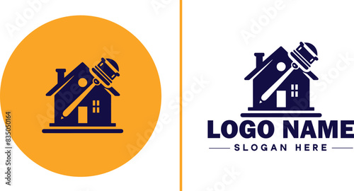 Auction house icon Auction gallery Auction center Auction mart flat logo sign symbol editable vector