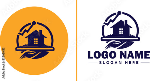 Auction house icon Auction gallery Auction center Auction mart flat logo sign symbol editable vector