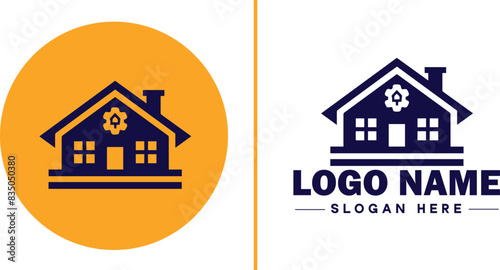 Auction house icon Auction gallery Auction center Auction mart flat logo sign symbol editable vector