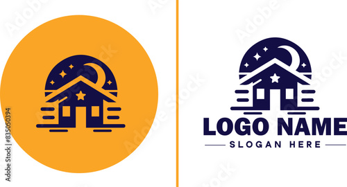 Auction house icon Auction gallery Auction center Auction mart flat logo sign symbol editable vector