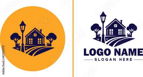 Auction house icon Auction gallery Auction center Auction mart flat logo sign symbol editable vector