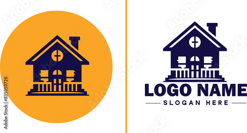 Auction house icon Auction gallery Auction center Auction mart flat logo sign symbol editable vector