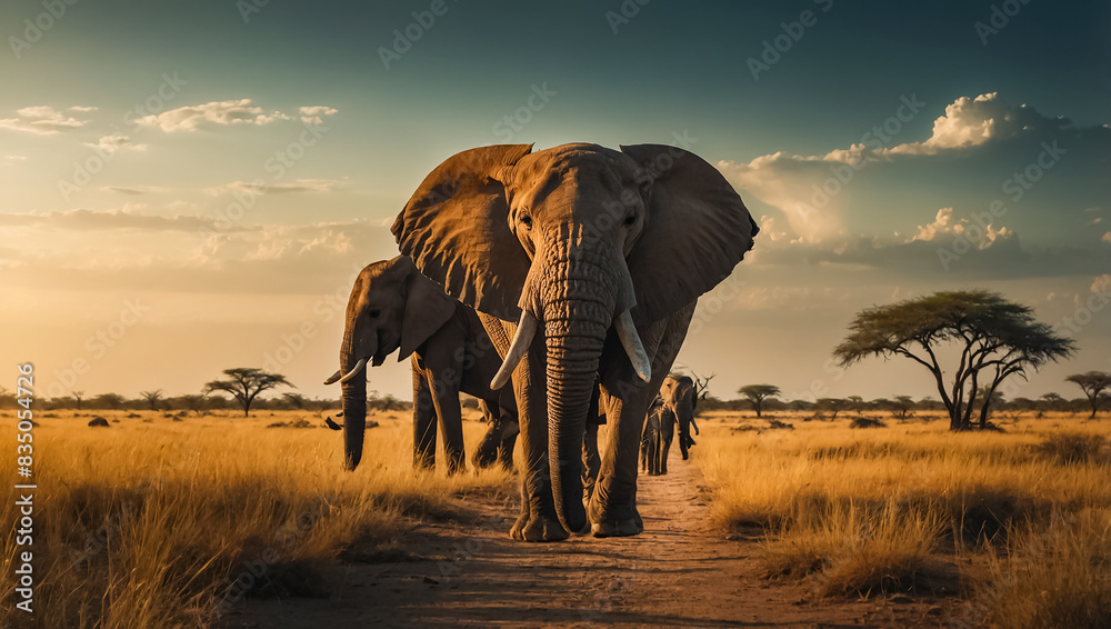 Obraz premium Elephant in Botswana National Park