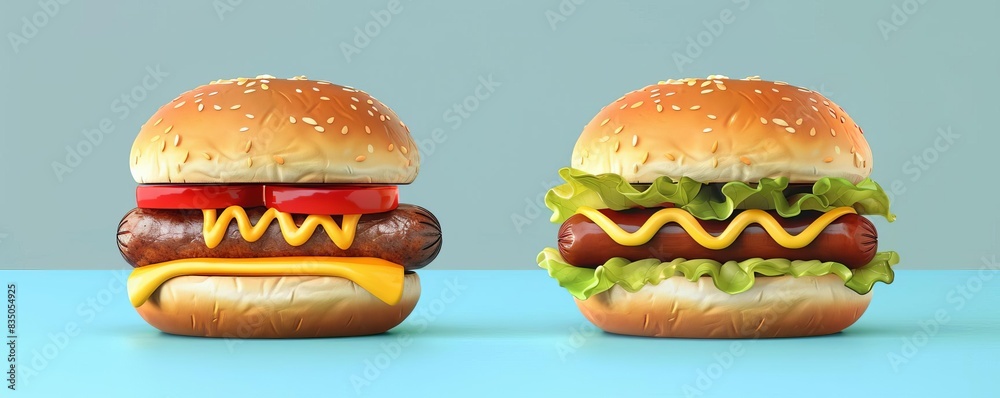 Burger and Hot Dog Icon Burger and Hot Dog Icon