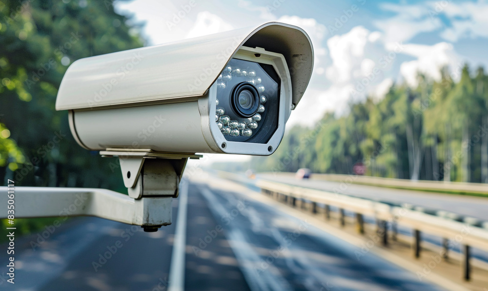 a security camera on the road. a security camera on the road.