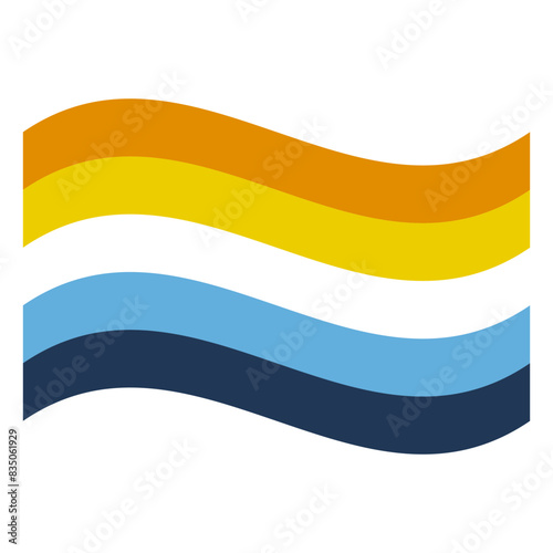 Wavy Aroace Pride Flag Isolated in White photo