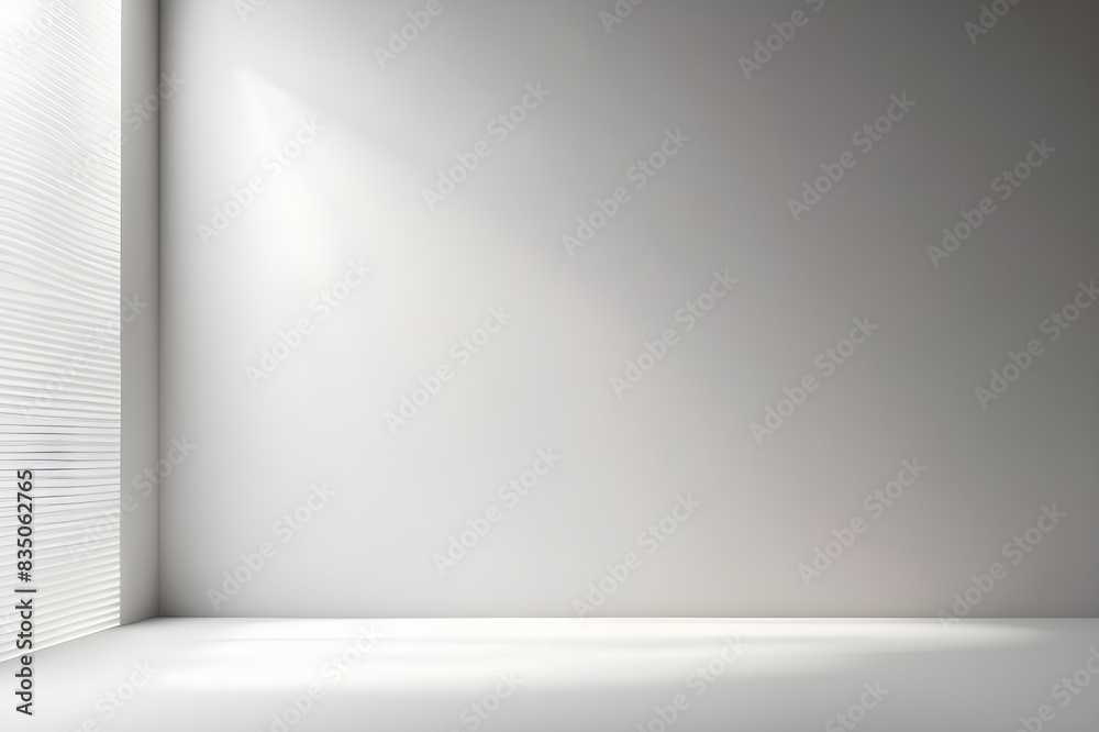 Abstract light gray background with light and detailed shadow cast by window on wall for product presentation. Abstract light gray background with light and detailed shadow cast by window on wall for product presentation.