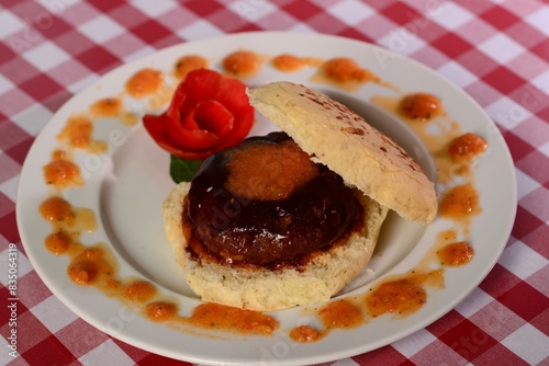 Burger on a plate