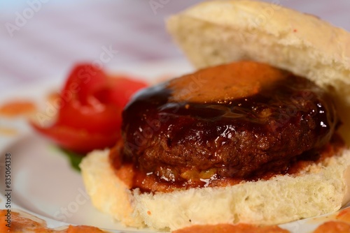 Burger on a plate