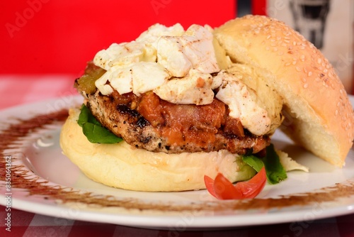 Burger on a plate