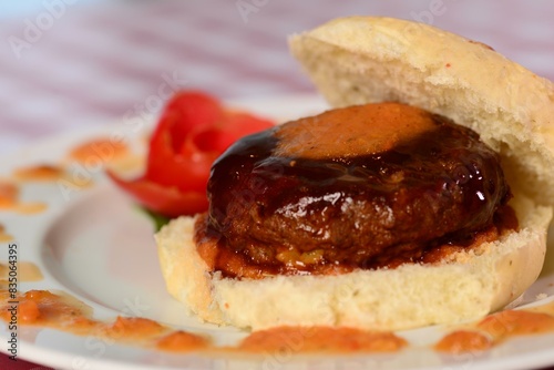 Burger on a plate