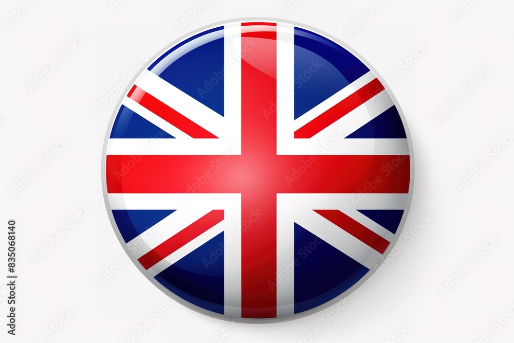 circle icon, flag of United Kingdom isolated on white background. generative ai circle icon, flag of United Kingdom isolated on white background. generative ai