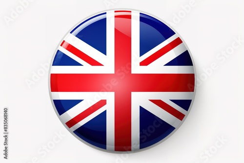 circle icon, flag of United Kingdom isolated on white background. generative ai