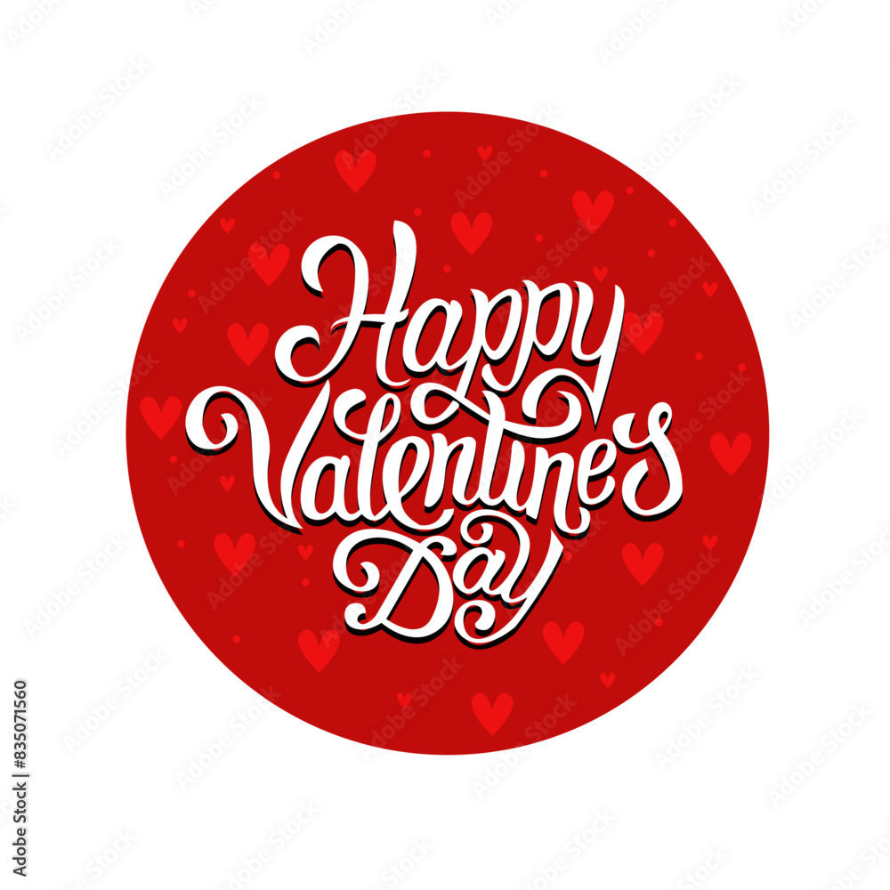 Happy Valentines Day typography poster with handwritten calligraphy text, isolated on white Happy Valentines Day typography poster with handwritten calligraphy text, isolated on white