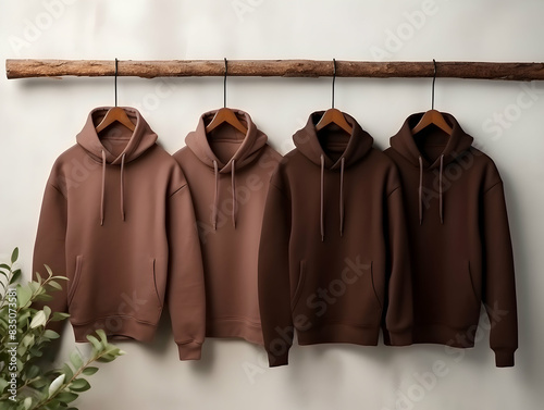 Premium Hoodie mockup, fashionable hoodie on hanger, Clothing mockup, apparel hoodie mockup