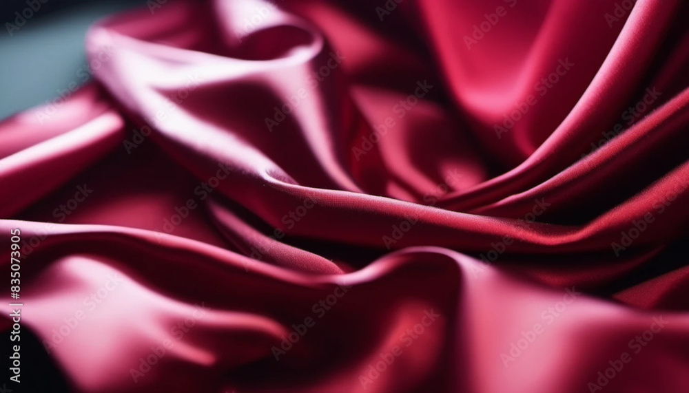 Obraz premium Close up od dark red draped satin as a background.