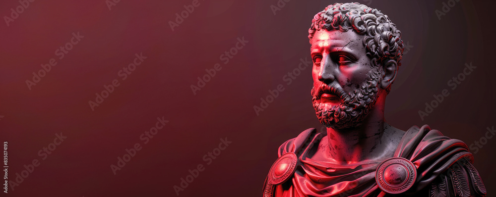 Portrait of a gentle and flawless stoic marble statue. Perfect for background and quotes. With copy space. Portrait of a gentle and flawless stoic marble statue. Perfect for background and quotes. With copy space.