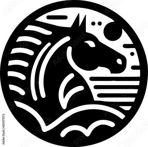 Horse Black Vector silhouette in the Mexican Style