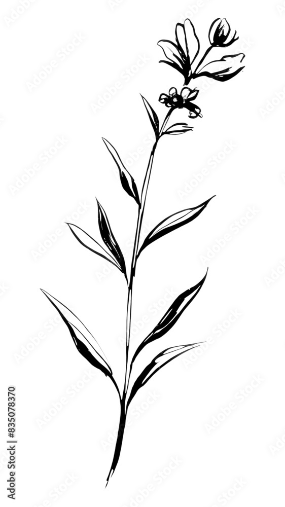 PNG Lavender flower pattern drawing sketch