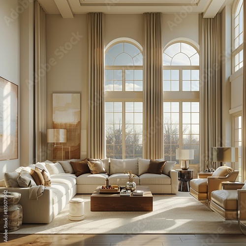 Wallpaper Mural Experience the epitome of European elegance in this modern living room featuring elegant contemporary furniture, sophisticated decor accents Torontodigital.ca