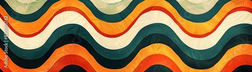 Retro zigzag pattern, bold and bright, dynamic lines in a chevron design, suitable for modern and trendy website headers photo