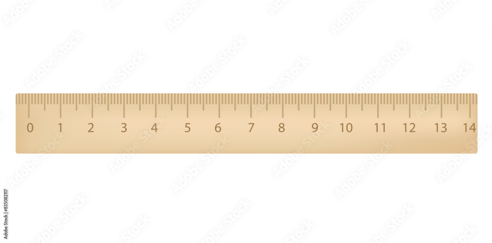 Realistic Horizontal Ruler Icon Isolated On White Background, Measuring Scale Vector Illustration. Realistic Horizontal Ruler Icon Isolated On White Background, Measuring Scale Vector Illustration.