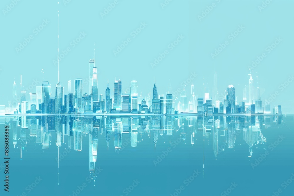 Brightly Illustrated Future City Skyline with Vector Buildings, abstract graphic, banner design, brochure, pattern design, web, background template Brightly Illustrated Future City Skyline with Vector Buildings, abstract graphic, banner design, brochure, pattern design, web, background template