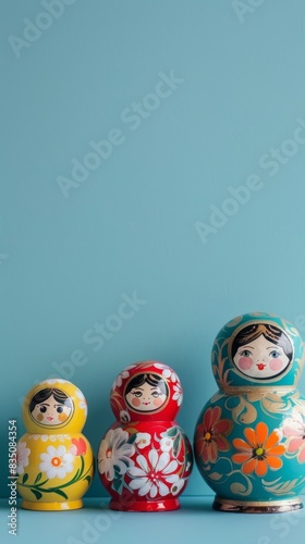 Modern Abstract Vinyl Wooden Russian Matryoshka Doll Design Decor © MiniMaxi