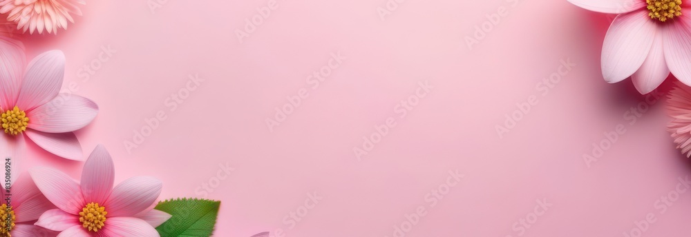 Banner summer flowers with free space in light colors Banner summer flowers with free space in light colors