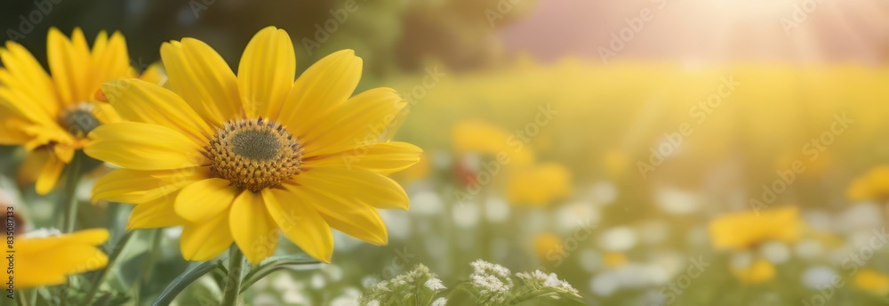 Banner summer flowers with free space in light colors Banner summer flowers with free space in light colors