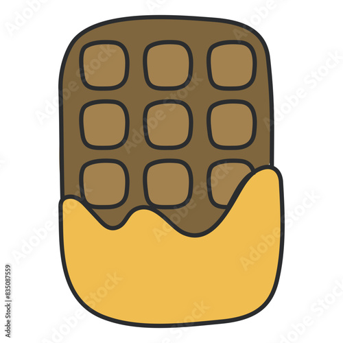 A colored design icon of chocolate 

