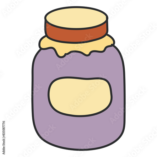 Conceptualizing flat design icon of jam bottle 

