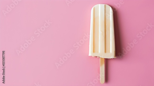 Beige Popsicle on a summery pink Background with Copy Space © drdigitaldesign