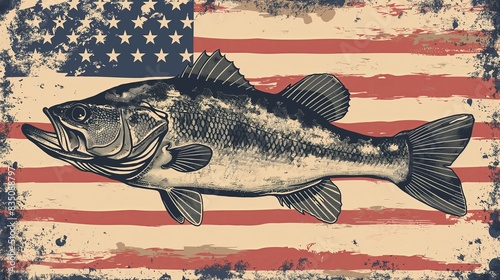 4th of July Bass created with Generative AI Technology, ai, generative