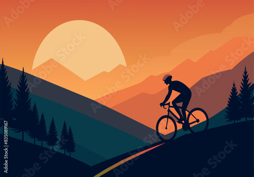 A man is riding a bike on a mountain trail