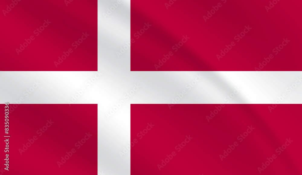Obraz premium Denmark National Flag Photo 4k Flag waving 3d