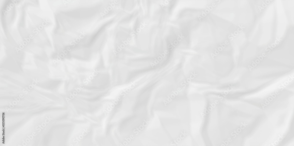 Abstract White wave paper crumpled texture. white fabric textured crumpled white paper background. panorama white paper texture background, crumpled pattern texture background. 
