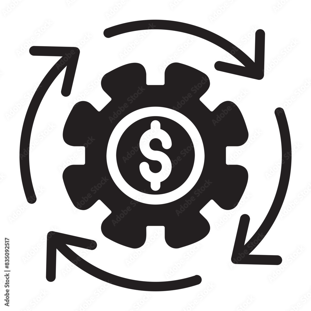 Cashflow glyph icon Cashflow glyph icon