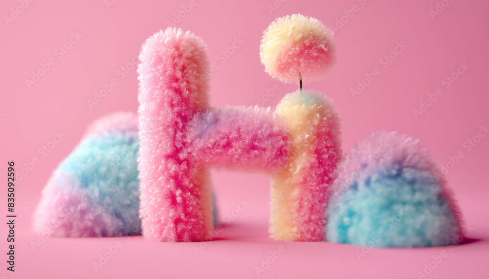 Abstract 3d art background with fluffy HI