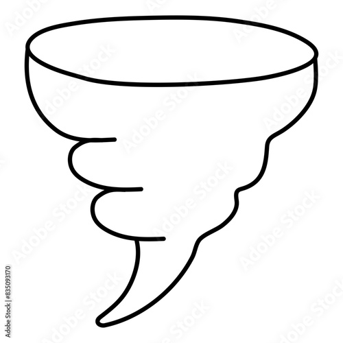 A linear design icon of typhoon 

