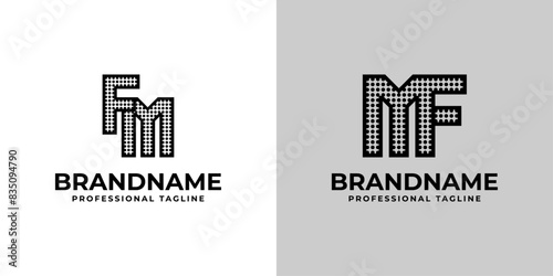 Letters FM and MF Dot Monogram Logo, Suitable for business with FM or MF initials