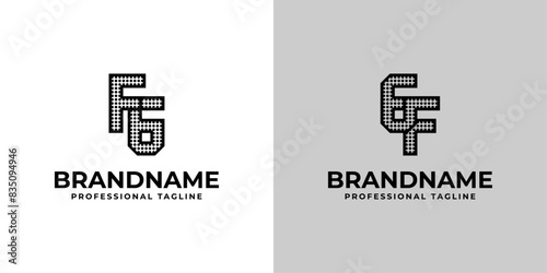 Letters FG and GF Dot Monogram Logo, Suitable for business with FG or GF initials