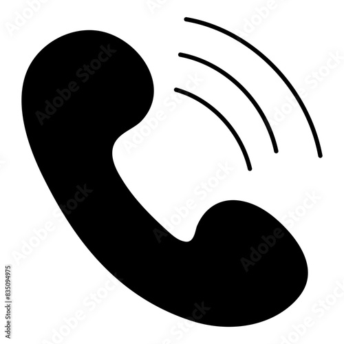 A solid design icon of incoming call

