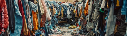 Clothes dump highlights fast fashions environmental impact and textile waste issue © Media Srock