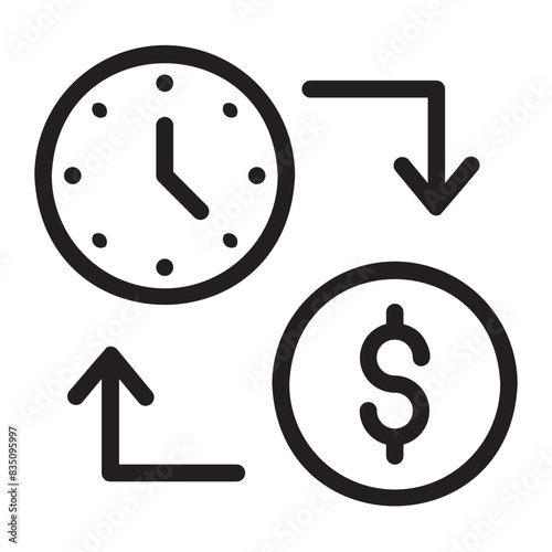 time is money line icon