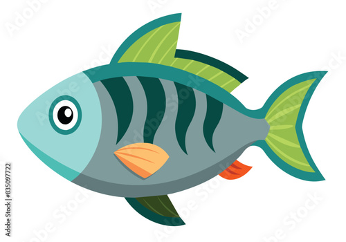 A cartoon fish with a big smile on its face