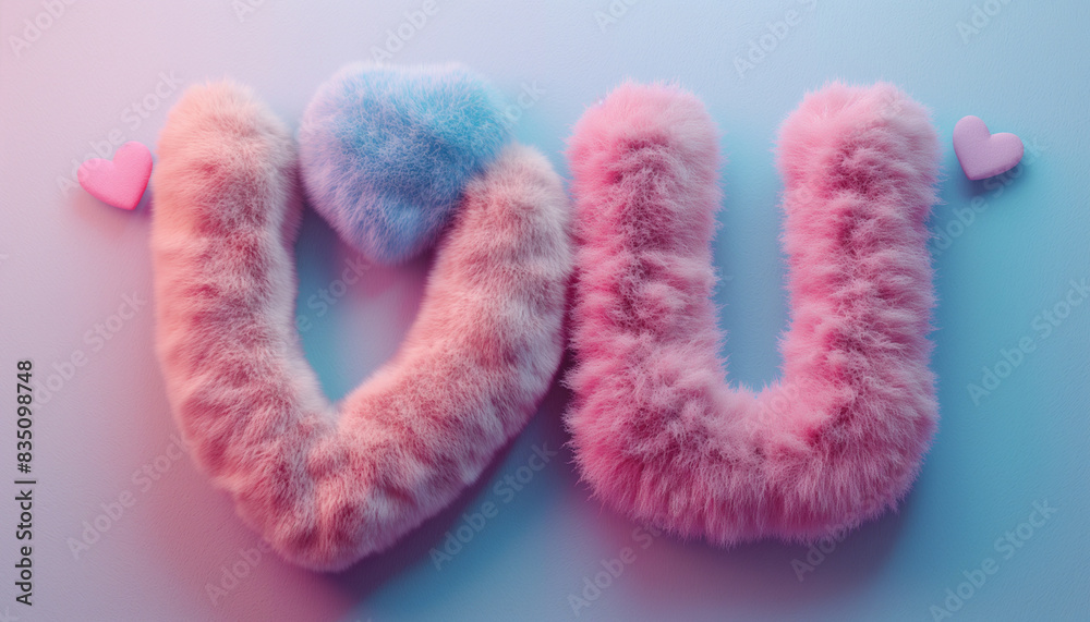 Abstract 3d art background with fluffy I love You Abstract 3d art background with fluffy I love You
