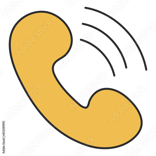A colored design icon of incoming call

